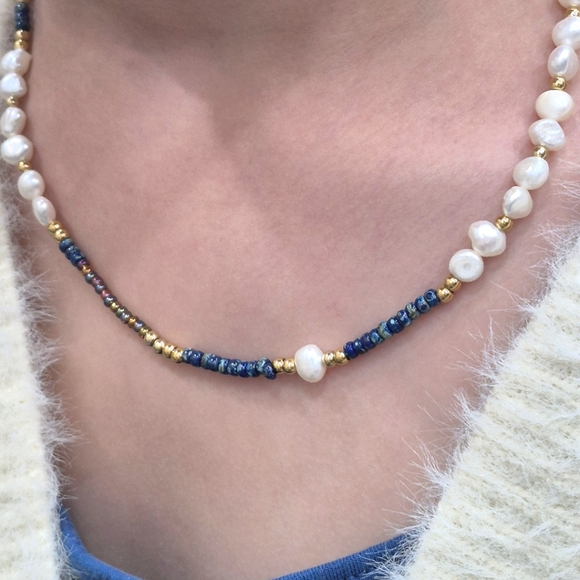 18k GP Pearl Necklace - Picture 2 of 5